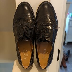 Franco Sarto Women's Glossy Black Derby Shoes